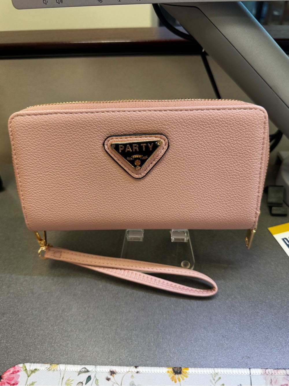 Pink Leather Wristlet Wallet unbranded